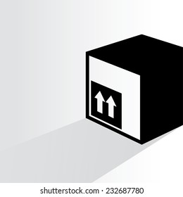 box on white background, flat and shadow theme