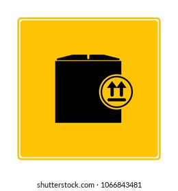 box on yellow background