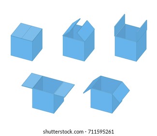 Box open isometric sequence animation sprite