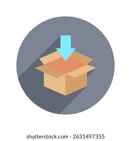 Box Open rounded flat color, mini illustration icon. use for modern concept, print, UI, UX kit, web and app development. Vector related to sales, logistic and ecommerce