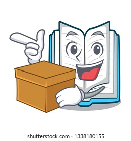 With box opened book isolated in the character