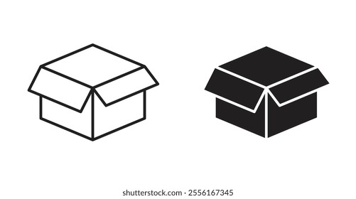 Box opened Filled flat icons set for apps and web ui designs.