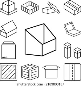 Box opened icon in a collection with other items