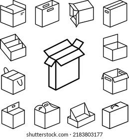 Box opened icon in a collection with other items