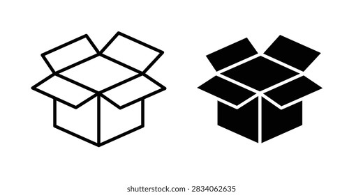 Box opened icon flat logo kit