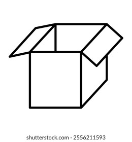 Box opened icon isolated on white background