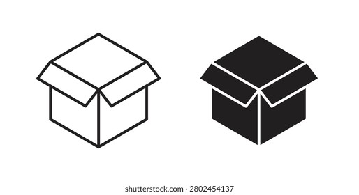 Box opened icon line and filled style suitable for web and mobile application