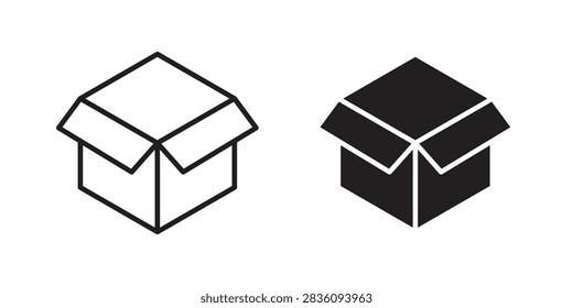 Box opened icon line logo pack