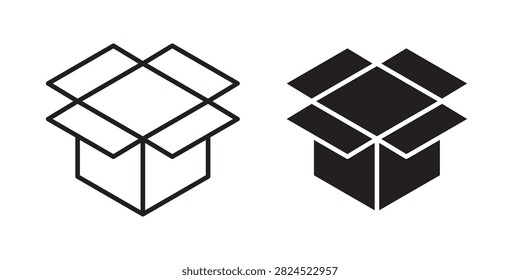 Box opened icon linear logo mark..