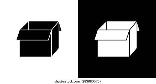 Box opened icon outline illustrations bundle.