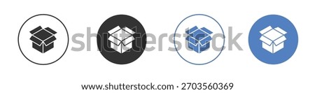 Box opened icon pictogram for your web site design, logo