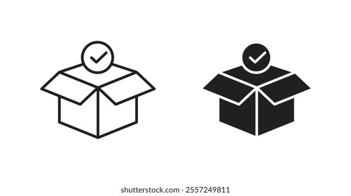 Box opened Icon set. vector illustration set