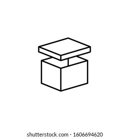 Box opened icon. Simple line, outline vector of packaging icons for ui and ux, website or mobile application