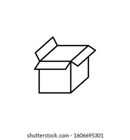 Box opened icon. Simple line, outline vector of packaging icons for ui and ux, website or mobile application