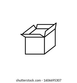 Box opened icon. Simple line, outline vector of packaging icons for ui and ux, website or mobile application
