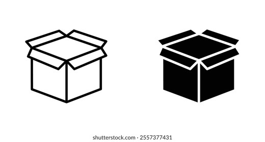 Box opened Icon vector. liner and flat style icons set.