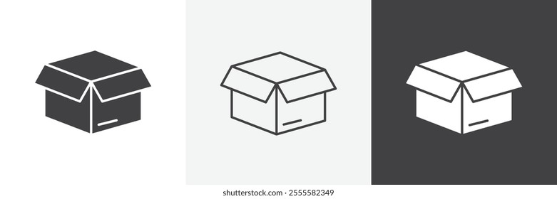 Box opened icon vector set for ui designs