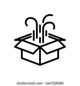 Box Opening icon. Flat vector graphic in white background