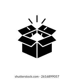 Box Opening with Light Beam for Innovation Icon