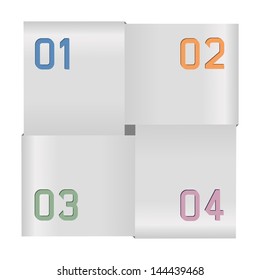 Box of options ribbons. Vector illustration.