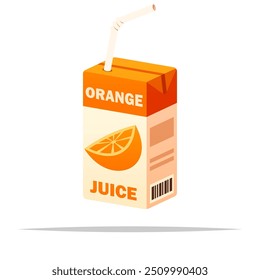 Box of orange juice vector isolated illustration