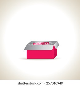 box out of the business idea concept