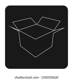 Box outline black and white vector 