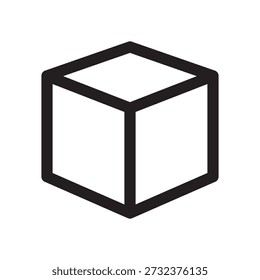 Ícone de contorno de caixa design de estilo plano ilustração vetorial isolada em fundo branco.