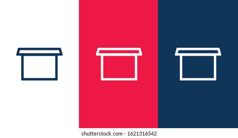 Box outline icon illustration isolated vector sign symbol