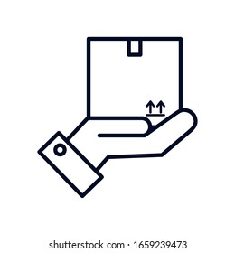 Diseño de iconos con estilo de línea de mano, logística de entrega transporte envío almacén de servicios industria y tema global Ilustración de vectores