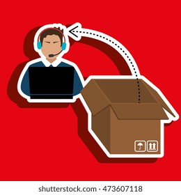 box pack carton delivery vector illustration eps 10