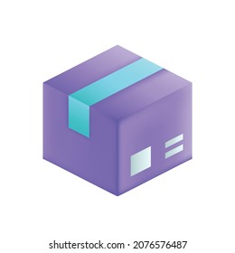 box package 3d cartoon style vector illustration design.