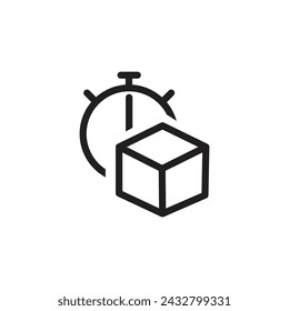 The box package is almost here, for delivery. vector eps 10