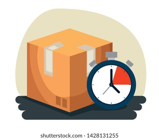 box package with chronometer and transportation distribution