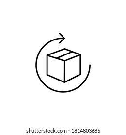 Box, package, delivery box, cargo distribution, export boxes, return parcel simple thin line icon vector illustration