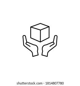 Box, package, delivery box, cargo distribution, export boxes, return parcel simple thin line icon vector illustration