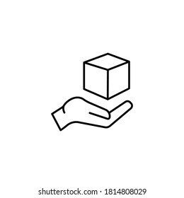 Caja, paquete, caja de entrega, distribución de carga, cajas de exportación, paquete de devolución, icono de línea delgada simple ilustración vector