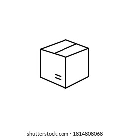 Box, package, delivery box, cargo distribution, export boxes, return parcel simple thin line icon vector illustration