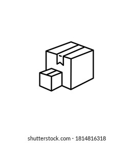 Box, package, delivery box, cargo distribution, export boxes, return parcel simple thin line icon vector illustration