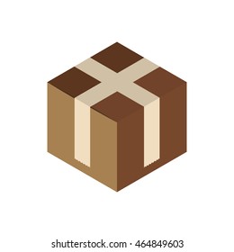 box package delivery shipping logistic security icon. Isolated and flat illustration. Vector graphic