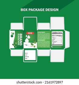 box package and die cut vector template