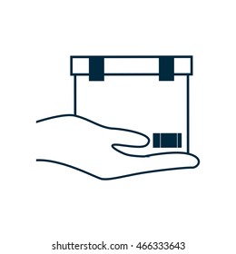 box package hand delivery shipping icon. Isolated and flat illustration. Vector graphic