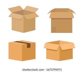 Box and Package Icon isolated on white background. Vector illustration. Eps 10.