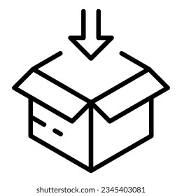 icono de paquete de caja en fondo transparente