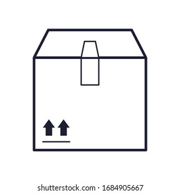 box package icon over white background, line style, vector illustration