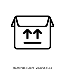 Ícone de pacote de caixa. Simples pacote de contorno preto, ícone da caixa de entrega. Ícone de comércio eletrônico e compras