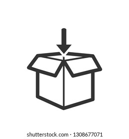 Box Package Icon Vector. Packaging Illustration As A Simple Vector Sign & Trendy Symbol for Design and Shipping or Delivery Websites, Presentation or Mobile Application.