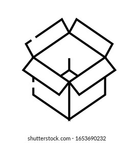 Box package line icon, concept sign, outline vector illustration, linear symbol.