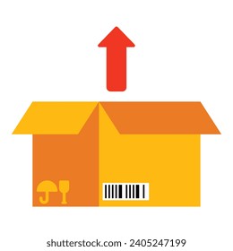 Box package logistic element. Vector illustration with logistic theme and flat vector style. Editable vector element.