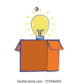 box package open with bulb idea